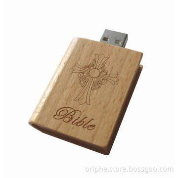 Wooden book shaped usb